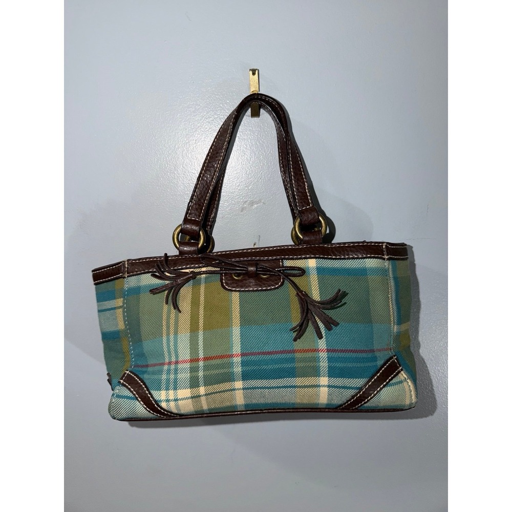 Tommy Hilfiger vintage Y2K hand bag plaid and leather